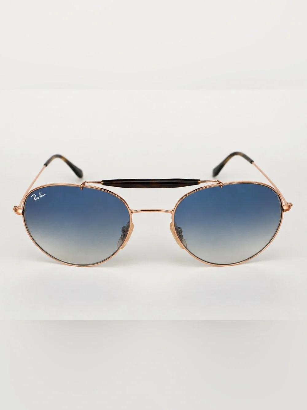 Ray-Ban RB3540 9035/3F Round Sunglasses Light Blue Gradient + Case